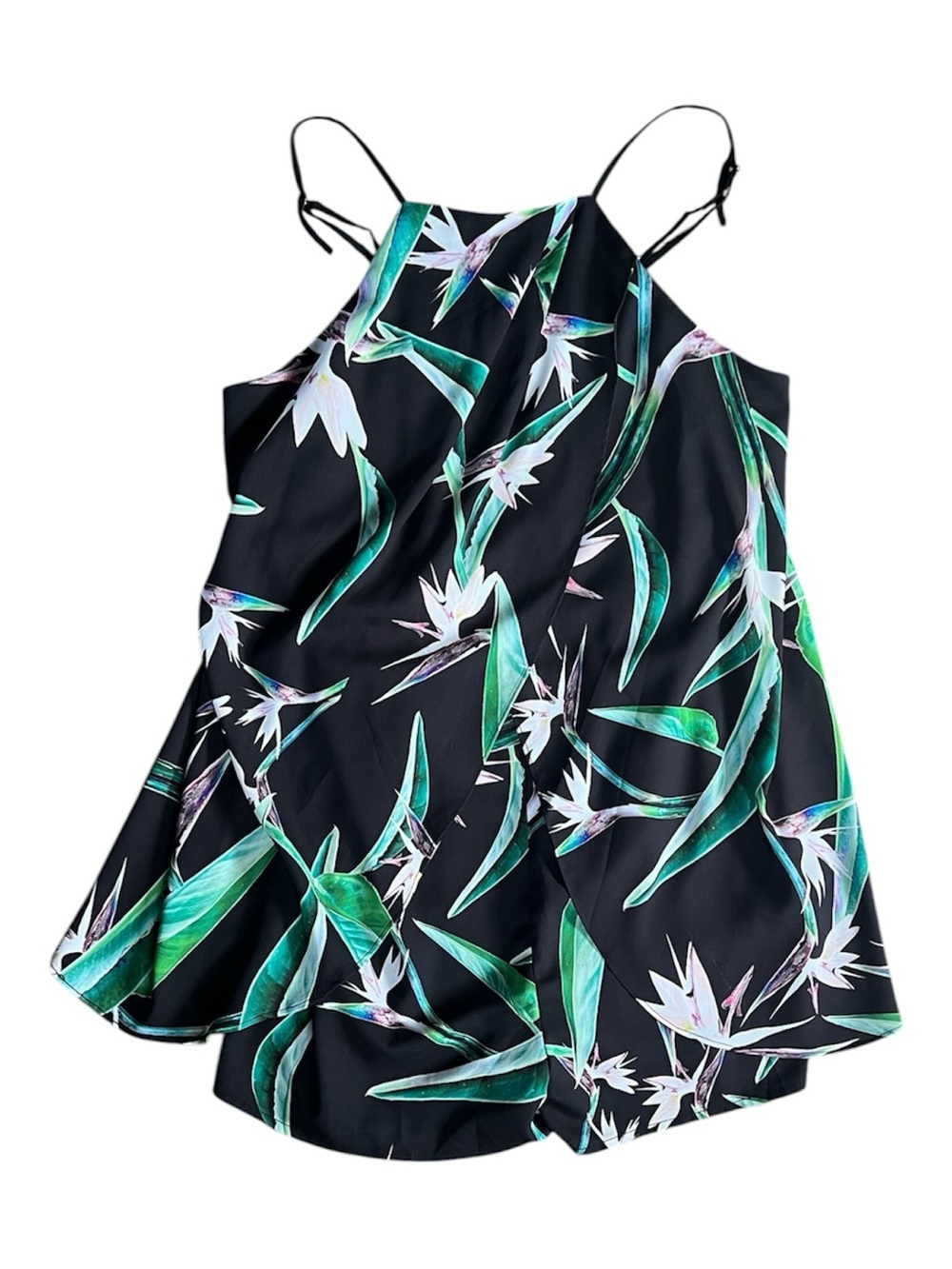 Anthropologie GREYLIN Tropical Bird of Paradise Print Romper Dress Medium